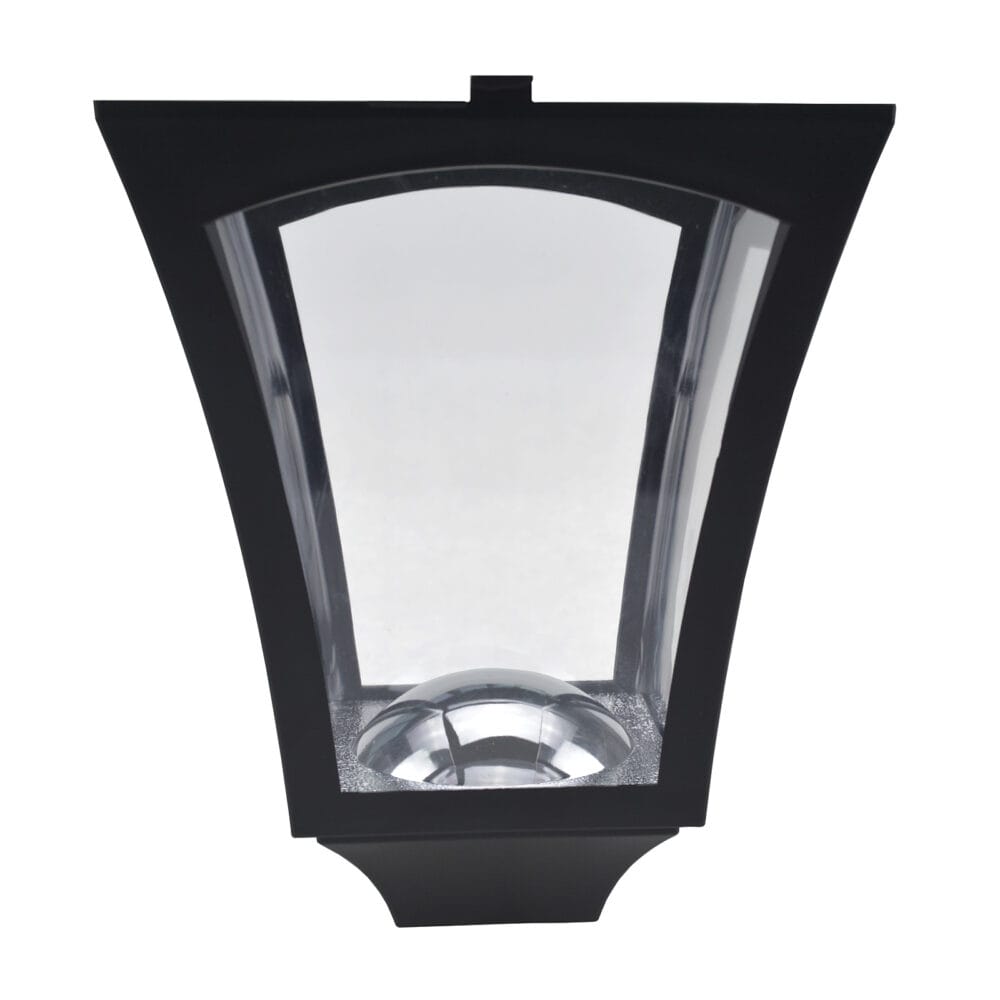 Solar-Gartenlaterne mit LED, 18x18x160 cm, stilvoll und funktional in Schwarz.