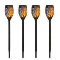 Solarleuchte 4er-Set Ø12x72 cm, ideal für den Garten, Schwarz.