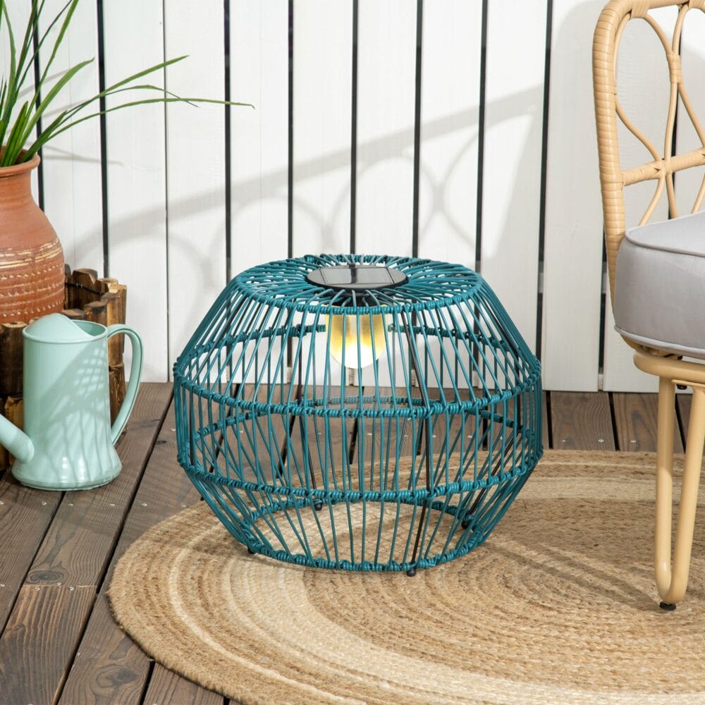 Solarleuchte im Trommel-Design mit LED-Beleuchtung, Farbe Grün.