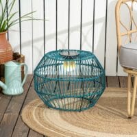 Solarleuchte im Trommel-Design mit LED-Beleuchtung, Farbe Grün.