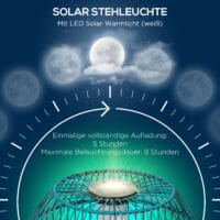 Solarleuchte im Trommel-Design mit LED-Beleuchtung, Farbe Grün.
