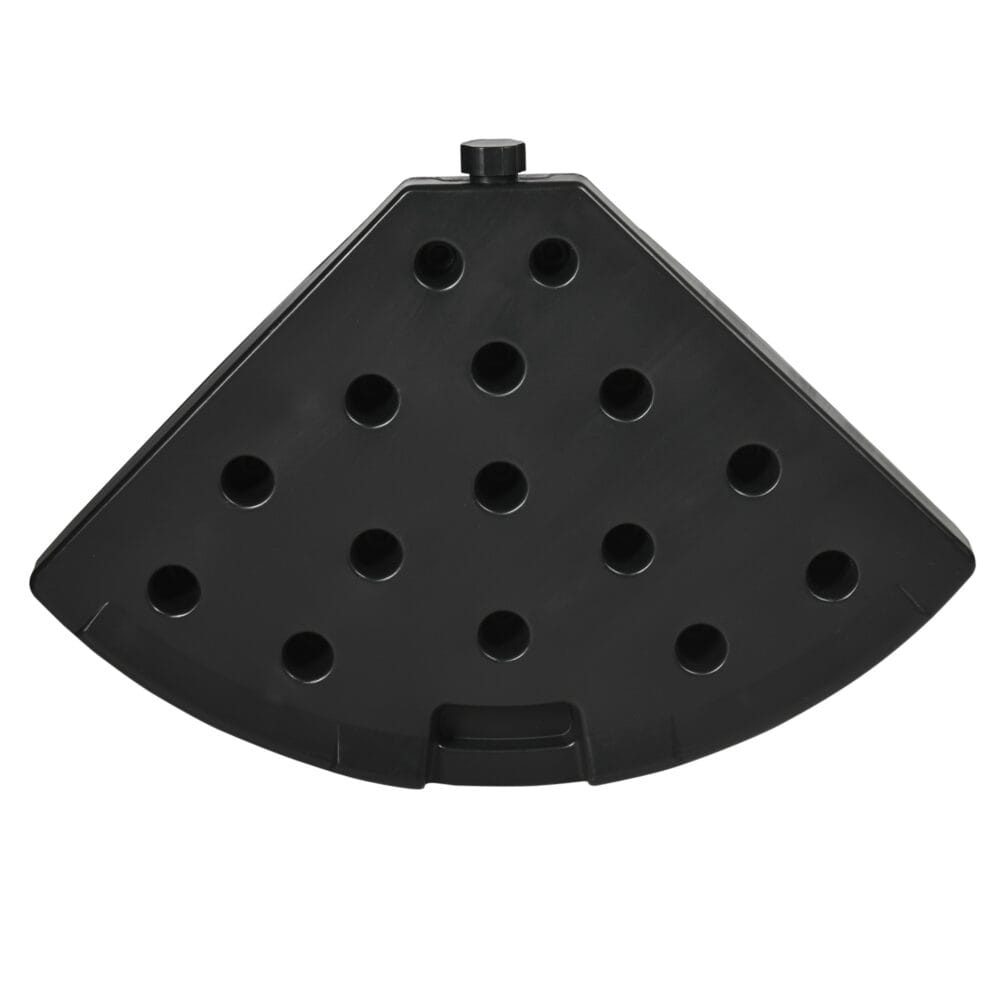Wetterfestes Sonnenschirmgewicht 52-68kg aus HDPE in Schwarz.