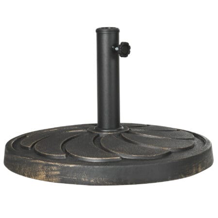 Runder Sonnenschirmständer aus Kunstharz in Bronze, 18kg.