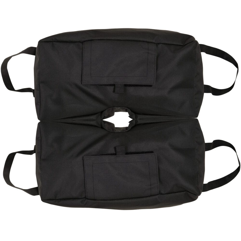 Sonnenschirmständer bis 50kg mit praktischer Schaufel in Schwarz.