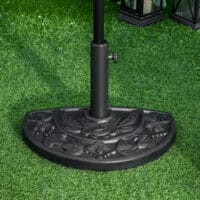 Schwarzer halbrunder Sonnenschirmständer aus HDPE, 9kg.