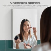 Silberner Spiegelschrank für das Bad 39x12x60cm aus Edelstahl mit 3 Ebenen