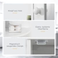 Weisser Spiegelschrank als Hängeschrank für das Bad 66x17x63cm mit 8 Fächern