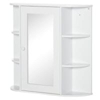 Weisser Spiegelschrank als Hängeschrank für das Bad 66x17x63cm mit 8 Fächern
