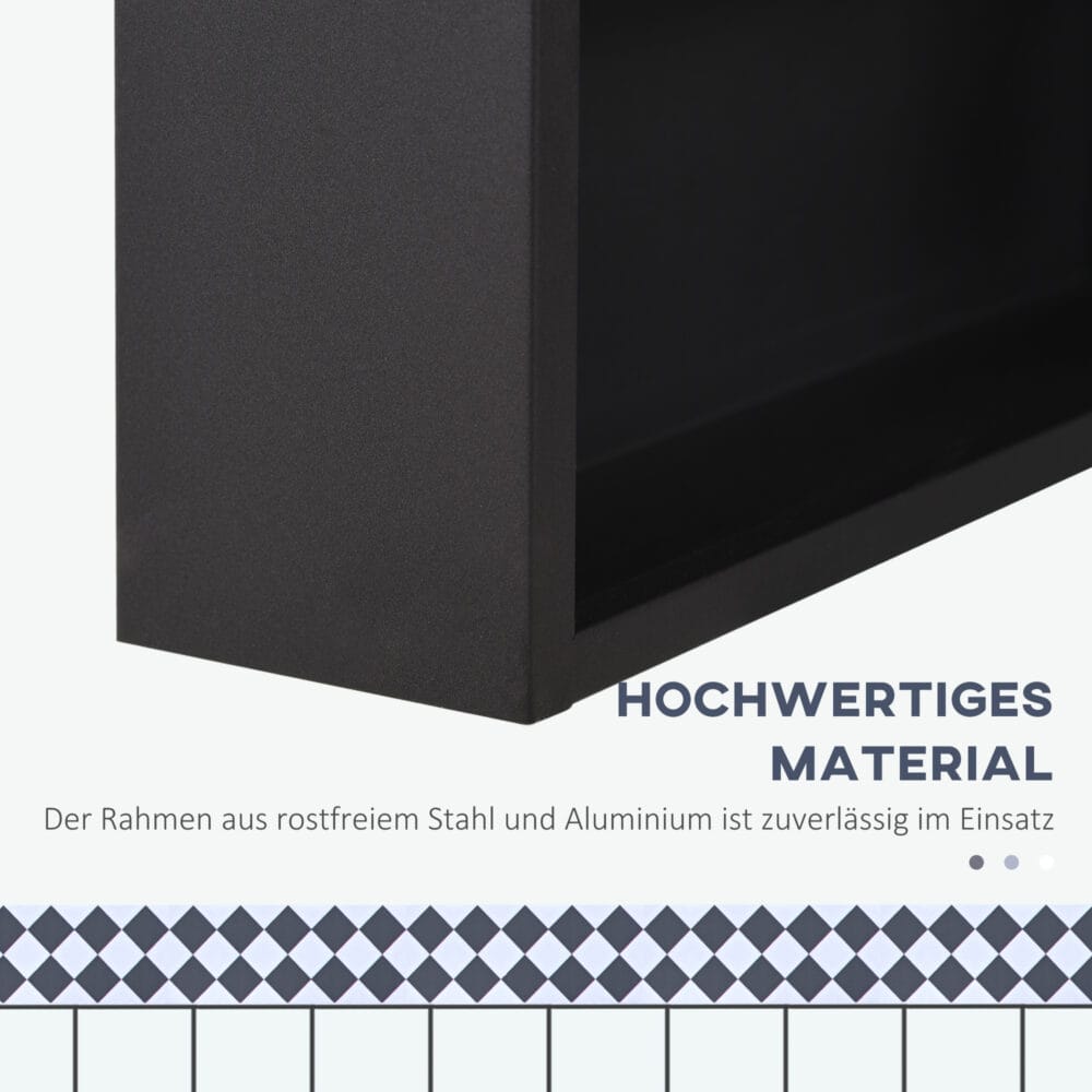 Moderner schwarzer Spiegelschrank mit 3 Schichten platzsparend