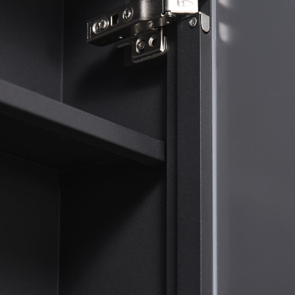 Moderner schwarzer Spiegelschrank mit 3 Schichten platzsparend