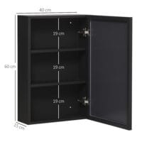 Moderner schwarzer Spiegelschrank mit 3 Schichten platzsparend