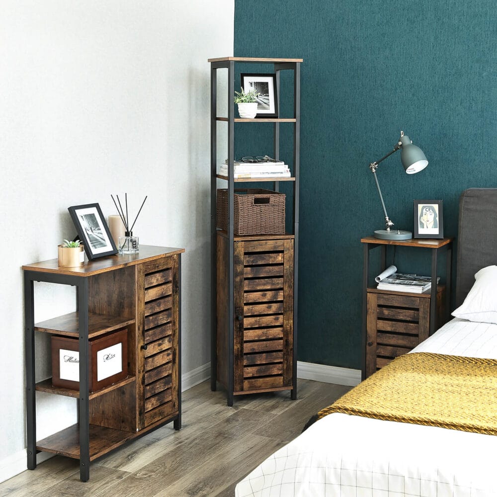 Standregal Bücherregal Industriell Holz Braun