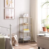 Standregal Glasregal 4-stufig Gold
