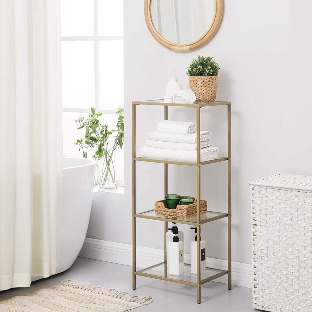 Standregal Glasregal 4-stufig Gold