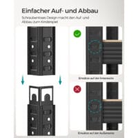 2er-Set Schwerlastregale mit 5 Böden, 40x90x180cm, Stahl Schwarz
