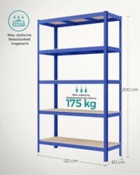 Stabiles Steckregal für Lager oder Werkstatt, belastbar bis 750 kg.