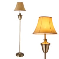 Stehlampe Madrid 1x E27 Ø35x157cm Messingfarben/Beige