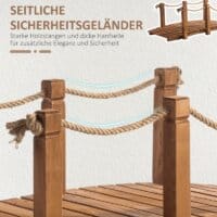 Teichbrücke Gartenbrücke Holzbrücke 152 x 67 x 50 cm