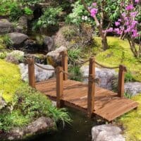 Teichbrücke Gartenbrücke Holzbrücke 152 x 67 x 50 cm