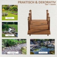 Teichbrücke Gartenbrücke Holzbrücke 152 x 67 x 50 cm