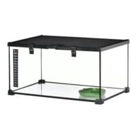 Glasterrarium 50x30x25cm mit integriertem Thermometer.
