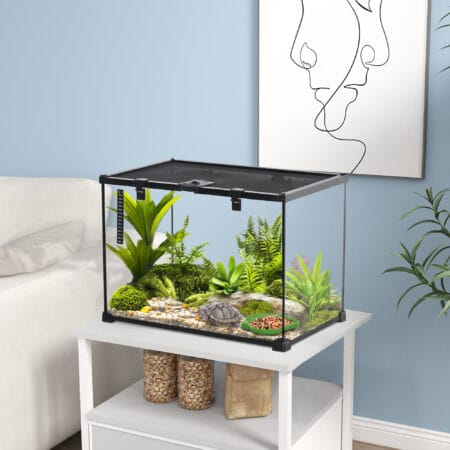 Glas- & Metall-Terrarium für Reptilien, 50x30x35cm.