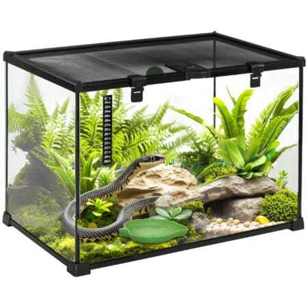 Glas- & Metall-Terrarium für Reptilien, 50x30x35cm.