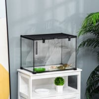 Glas- & Metall-Terrarium für Reptilien, 50x30x35cm.