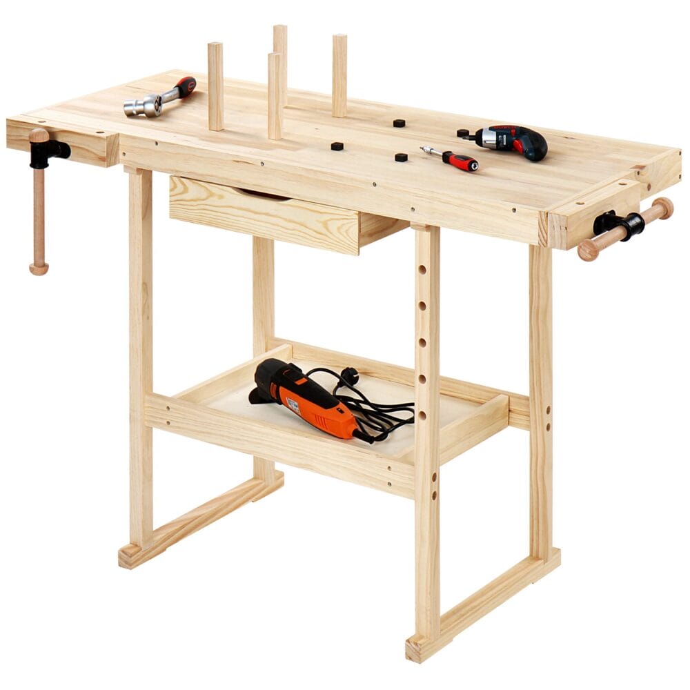 TIMBERTECH® Hobelbank 127x57.5x82.5cm Holz Spannzange bis 200kg