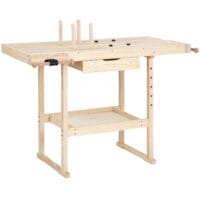 TIMBERTECH® Hobelbank 127x57.5x82.5cm Holz Spannzange bis 200kg