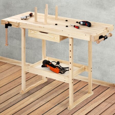 TIMBERTECH® Hobelbank 127x57.5x82.5cm Holz Spannzange bis 200kg