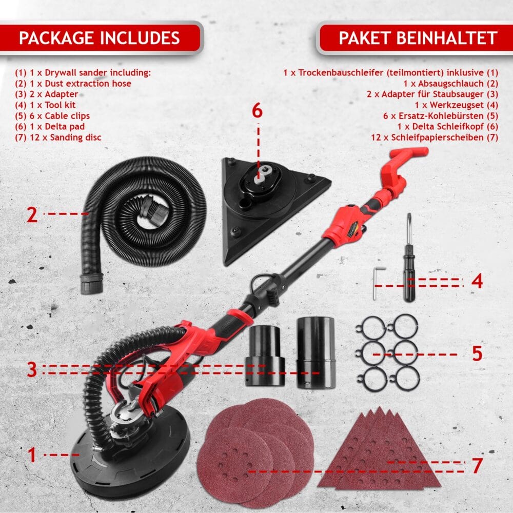 TIMBERTECH® Trockenbauschleifer 710W 12 Schleifscheiben