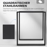 Modernes & stabiles 2er-Set schwarze Tischbeine aus Stahl.