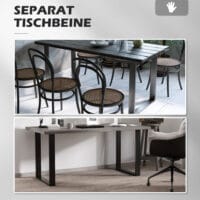 Modernes & stabiles 2er-Set schwarze Tischbeine aus Stahl.