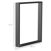 Modernes & stabiles 2er-Set schwarze Tischbeine aus Stahl.