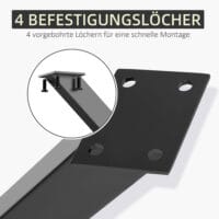 Stabiles und stilvolles 2er-Set schwarze Tischbeine in X-Form.