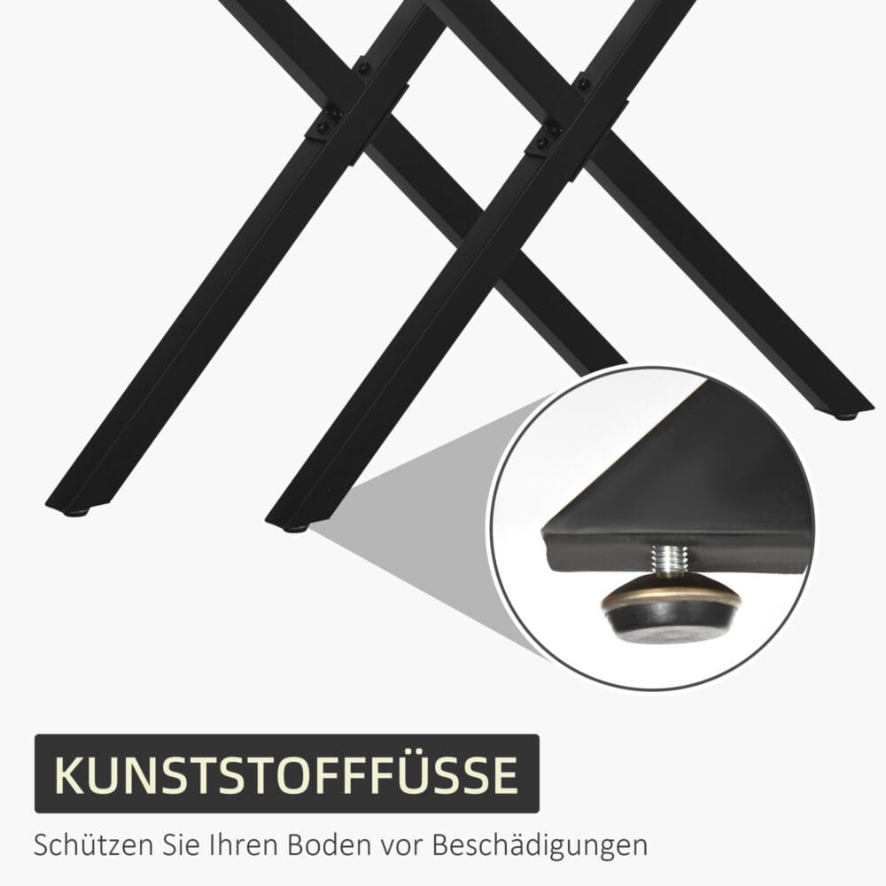 Stabiles und stilvolles 2er-Set schwarze Tischbeine in X-Form.