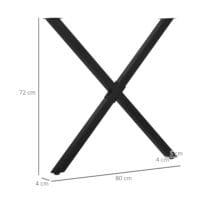 Stabiles und stilvolles 2er-Set schwarze Tischbeine in X-Form.