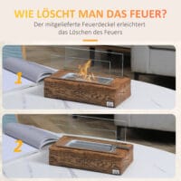 Tischkamin kompakt und modern mit Bio-Ethanol für Innenbereiche.