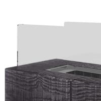 Tragbarer Tischkamin in stilvoller Holzoptik mit Bio-Ethanol-Betrieb.
