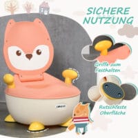 Töpfchen Fuchs Design rutschfest speziell für Kinder von 6 Monaten bis 3 Jahre Rosa zum spielerischen Töpfchentraining.