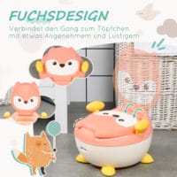 Töpfchen Fuchs Design rutschfest speziell für Kinder von 6 Monaten bis 3 Jahre Rosa zum spielerischen Töpfchentraining.
