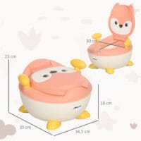 Töpfchen Fuchs Design rutschfest speziell für Kinder von 6 Monaten bis 3 Jahre Rosa zum spielerischen Töpfchentraining.