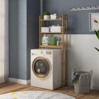 3-stöckiges Toilettenregal und Badregal aus Bambus platzsparend mit Kippschutz