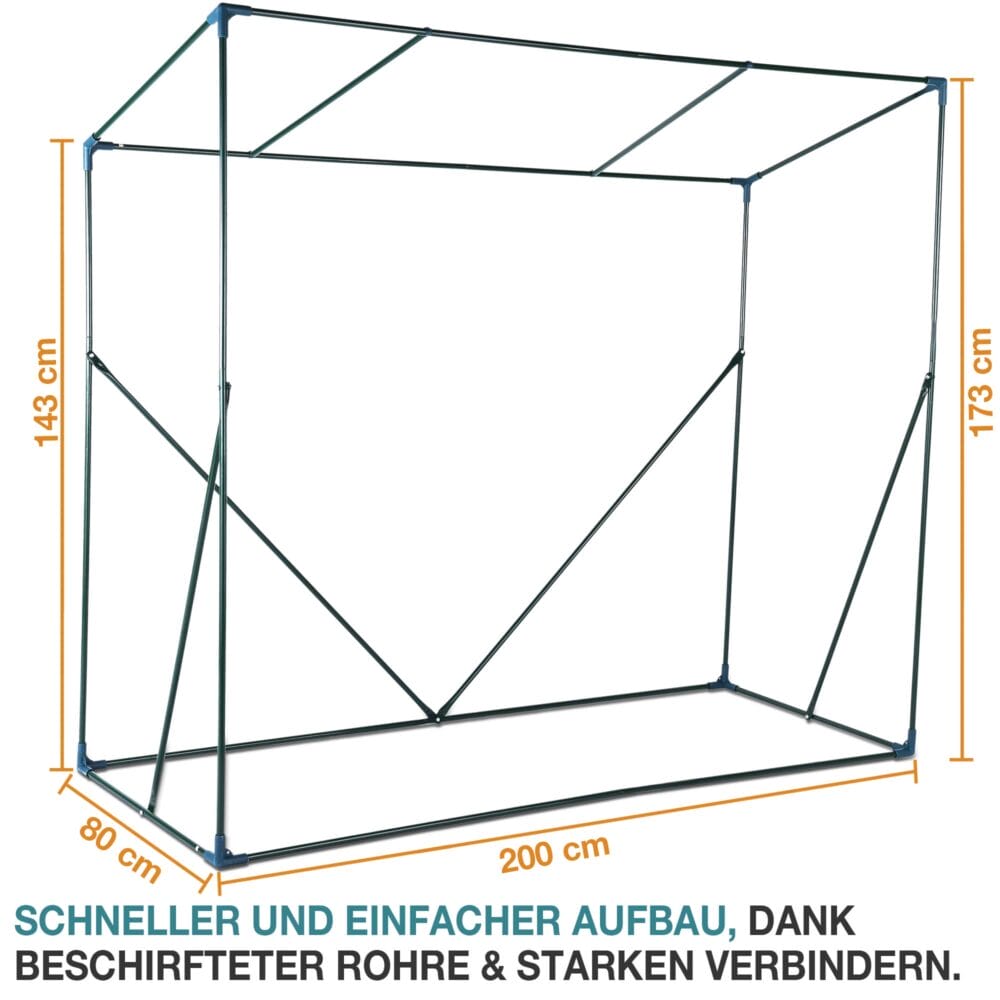 Praktisches Tomatenhaus / Foliengewächshaus, 200x173x80cm.