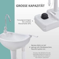 Tragbare Handspüle mit 17L Tank, ideal für Camping & Outdoor.