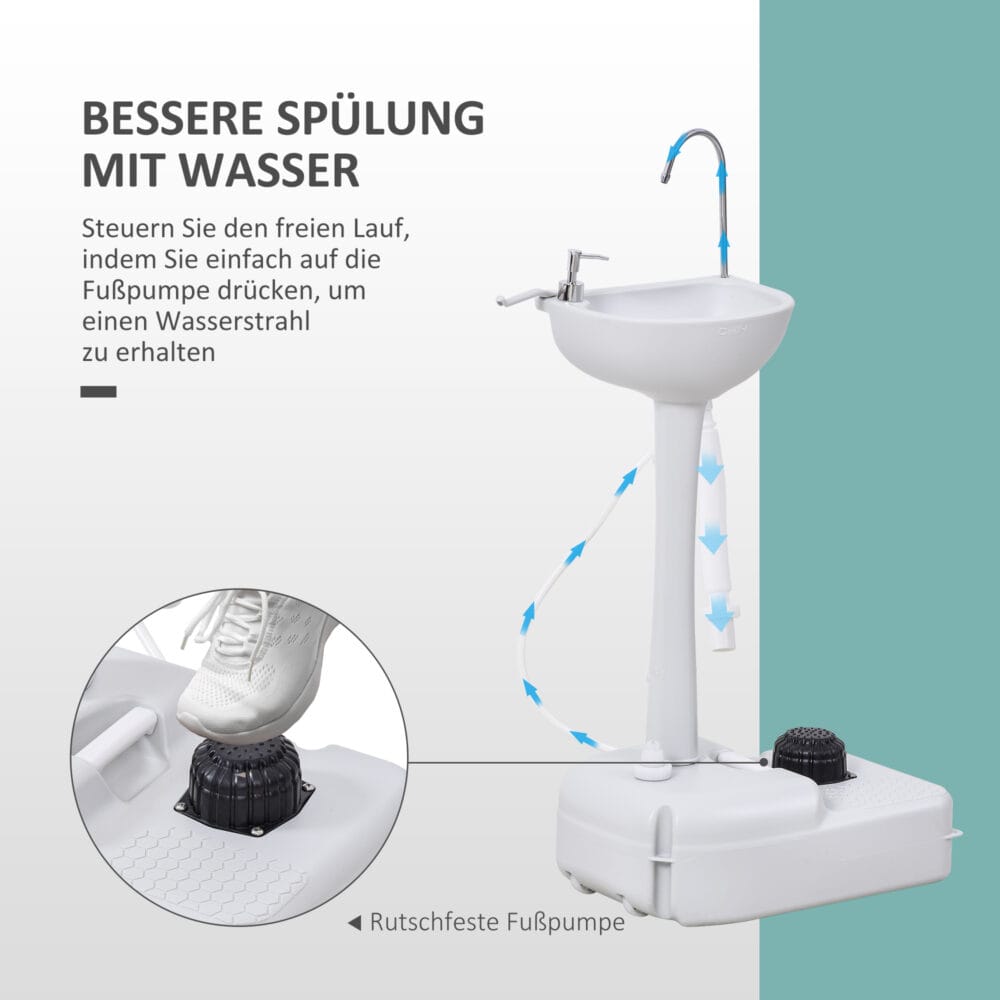 Tragbare Handspüle mit 17L Tank, ideal für Camping & Outdoor.