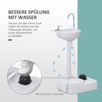 Tragbare Handspüle mit 17L Tank, ideal für Camping & Outdoor.