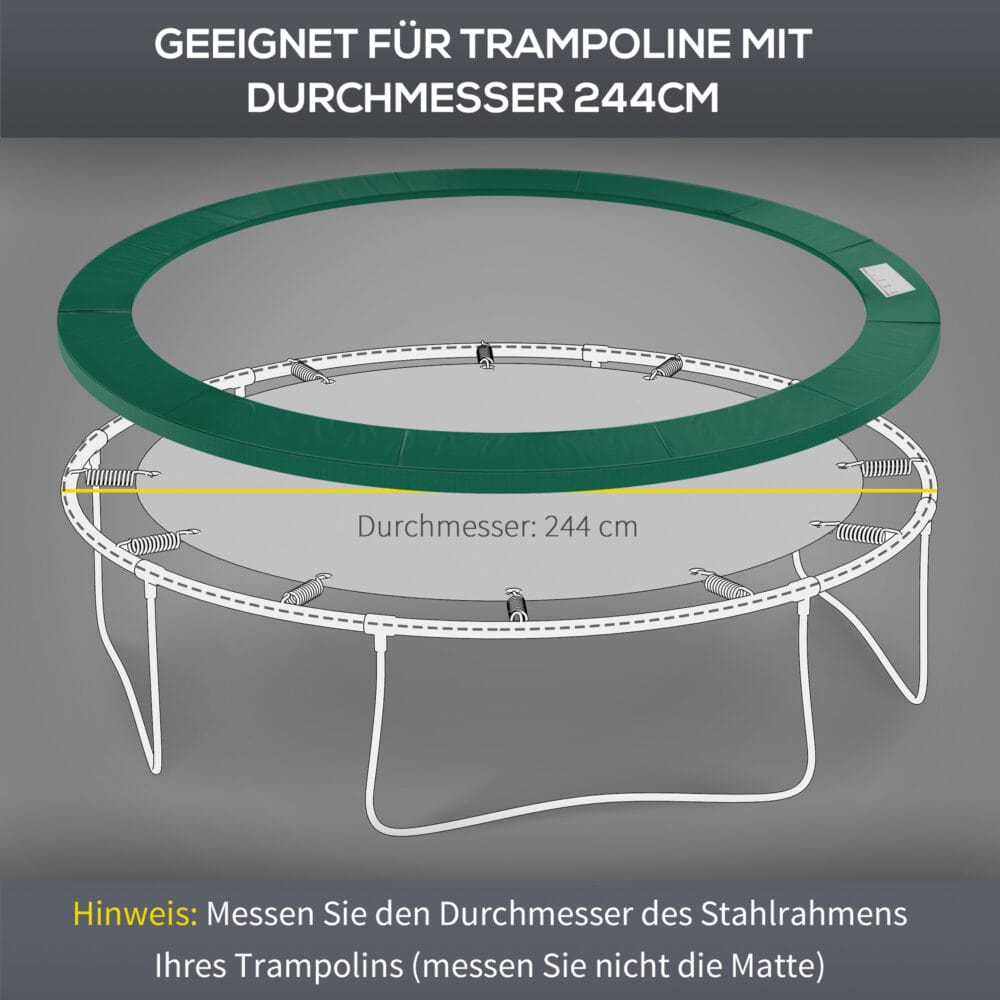 Grüne Randabdeckung als Trampolin Zubehör Set für Trampoline mit 244 cm Durchmesser