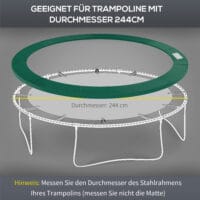 Grüne Randabdeckung als Trampolin Zubehör Set für Trampoline mit 244 cm Durchmesser